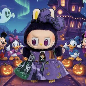 Disney Haunted Mansion Maid Print Inspired Dress with Bow Labubu Outfit